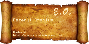 Eszenyi Orsolya névjegykártya